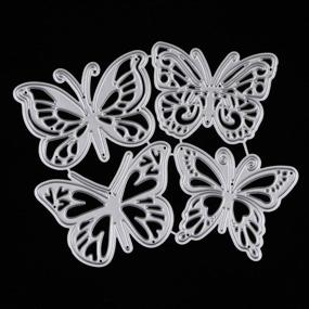 img 4 attached to 🦋 KISSBUTY Criss-Cross Metal Butterfly Scrapbooking Dies: 4-Piece Set for Paper Crafts, Card Making, and Embossing