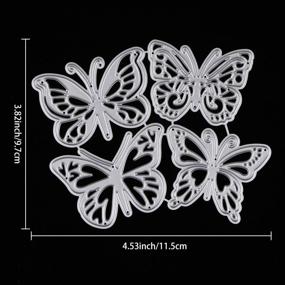 img 3 attached to 🦋 KISSBUTY Criss-Cross Metal Butterfly Scrapbooking Dies: 4-Piece Set for Paper Crafts, Card Making, and Embossing