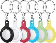 🔑 orobay 6 pack compatible with airtag case: silicone protective cover with keychain holder, multiple colors included logo