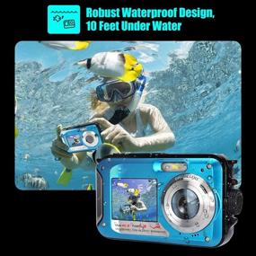 img 2 attached to 📸 Capture Stunning Underwater Moments with Full HD 48MP Waterproof Digital Camera - Dual Screen, 16X Zoom, Flashlight