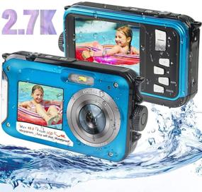 img 4 attached to 📸 Capture Stunning Underwater Moments with Full HD 48MP Waterproof Digital Camera - Dual Screen, 16X Zoom, Flashlight