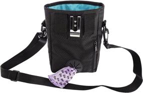 img 1 attached to 🐶 Convenient Dog Treat Pouch Training Poop Travel Bag with Collapsible Holder & Adjustable Belt Shoulder Strap: Ideal for Carrying Pet Food, Toys & Water + FREE BONUS Massage Ball & 2 Poop Waste Bag Dispensers