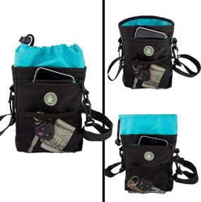 img 2 attached to 🐶 Convenient Dog Treat Pouch Training Poop Travel Bag with Collapsible Holder & Adjustable Belt Shoulder Strap: Ideal for Carrying Pet Food, Toys & Water + FREE BONUS Massage Ball & 2 Poop Waste Bag Dispensers