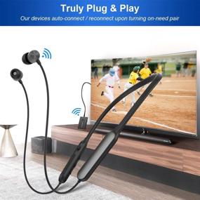 img 3 attached to 🎧 BANIGIPA Wireless Earbuds for TV Watching with Bluetooth Transmitter Adapter, Neckband Earphones Hearing Set for Home Stereo PC DVD, Support RCA, 3.mm AUX Audio, Plug n Play, No Audio Delay