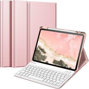 img 4 attached to Fintie Keyboard Case For IPad Pro 11-Inch (3Rd Generation) 2021 / - Soft TPU Back Cover With Magnetically Detachable Bluetooth Keyboard Tablet Accessories for Bags, Cases & Sleeves