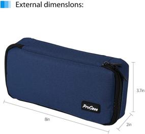 img 3 attached to 🖋️ Large Capacity Pencil Bag Pen Case - ProCase Students Stationery Pouch with Double Zipper for School Office Supplies, Portable Navy Pencil Holder Desk Organizer