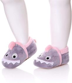 img 3 attached to 🦈 Cute Cartoon Shark Winter Slippers for Toddler Baby Boys and Girls - Soft, Anti-slip, and Perfect for Home