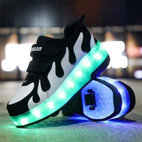 img 1 attached to Enhance Fun and Style with AIkuass Roller Shoes - LED Sneakers for Girls, Boys, and Kids