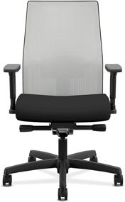 img 1 attached to 💺 HON Ignition 2.0 Mid-Back Adjustable Lumbar Office Chair in Black Fabric with Fog Mesh - Ideal for Computer Work and Desk Use