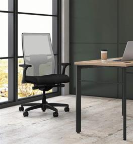 img 3 attached to 💺 HON Ignition 2.0 Mid-Back Adjustable Lumbar Office Chair in Black Fabric with Fog Mesh - Ideal for Computer Work and Desk Use