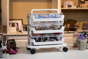 img 2 attached to 🔳 Deflecto Stack 'N Go Caddy Wheel Base - Craft Organizer for Deflecto Desk Supplies Organizer Caddy - White (29443CR)