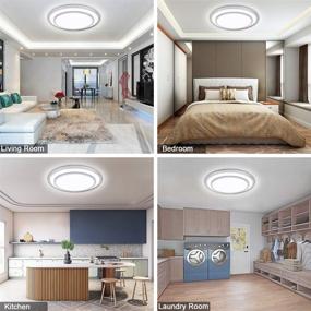 img 1 attached to 🔆 DLLT 48W Dimmable LED Flush Mount Ceiling Light with Remote Control - 20 Inch Close to Ceiling Lights Fixture for Bedroom, Living Room, Dining Room Lighting - Color Changeable (3000K-6000K)