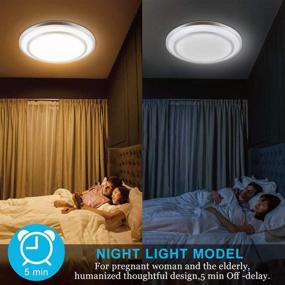 img 2 attached to 🔆 DLLT 48W Dimmable LED Flush Mount Ceiling Light with Remote Control - 20 Inch Close to Ceiling Lights Fixture for Bedroom, Living Room, Dining Room Lighting - Color Changeable (3000K-6000K)