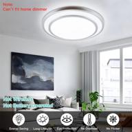 🔆 dllt 48w dimmable led flush mount ceiling light with remote control - 20 inch close to ceiling lights fixture for bedroom, living room, dining room lighting - color changeable (3000k-6000k) логотип