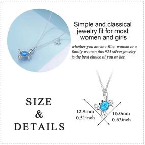 img 2 attached to 🦀 Opal Ocean Themed Crab Pendant Necklace - Angel Caller 925 Sterling Silver Jewelry for Women Girls