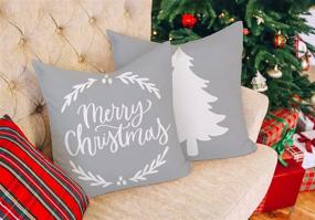 img 2 attached to 4TH Emotion Christmas Farmhouse Decorations Bedding for Decorative Pillows, Inserts & Covers