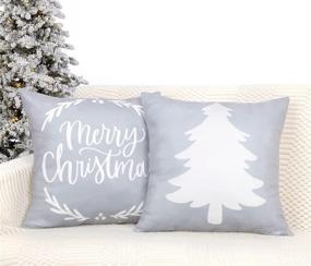 img 1 attached to 4TH Emotion Christmas Farmhouse Decorations Bedding for Decorative Pillows, Inserts & Covers