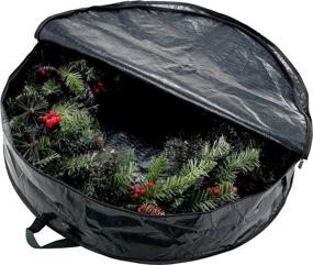 img 2 attached to 🎄 Joiedomi Wreath Storage Container (2 Pack) – Waterproof Christmas Wreath Storage Bag, Up to 30” Artificial Wreaths, Dual Zipper, Carry Handles, Labeling Card Slot