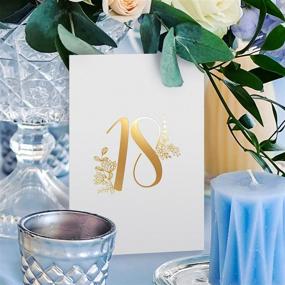 img 2 attached to Sweetzer & Orange Gold Table Numbers - Elegant 1 to 25 Cards for Weddings, Bar Mitzvahs & More!
