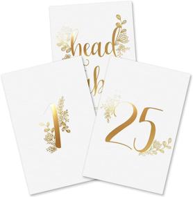 img 4 attached to Sweetzer & Orange Gold Table Numbers - Elegant 1 to 25 Cards for Weddings, Bar Mitzvahs & More!