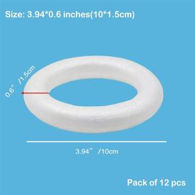 img 3 attached to ACTENLY 12-Pack Polystyrene Craft Foam Wreath Rings - DIY Arts and Crafts, Kids Art Class, Floral Projects, Christmas, Wedding, and Home Decorations - 3.94 x 3.94 x 0.6 inches