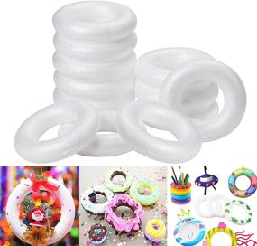 img 4 attached to ACTENLY 12-Pack Polystyrene Craft Foam Wreath Rings - DIY Arts and Crafts, Kids Art Class, Floral Projects, Christmas, Wedding, and Home Decorations - 3.94 x 3.94 x 0.6 inches