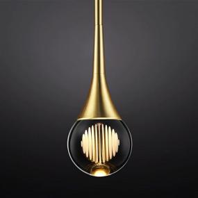 img 4 attached to 🌟 Untrammelife 1-Light Teardrop Crystal Pendant Light, Gold Brushed Brass Finish - Dimmable LED Metal Rod Glass Pendant Light for Kitchen Island Bathroom Dinning Bar