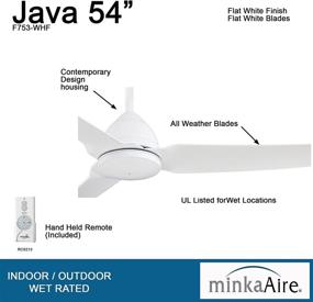 img 3 attached to 🌀 Minka-Aire F753-WHF, Java Outdoor Ceiling Fan 54-inch Flat White with Remote Control