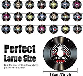 img 3 attached to 🎵 Rockin' 50's Record Cutout Banner: Perfect Music Party Decorations & Favors!