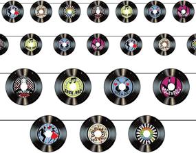 img 4 attached to 🎵 Rockin' 50's Record Cutout Banner: Perfect Music Party Decorations & Favors!