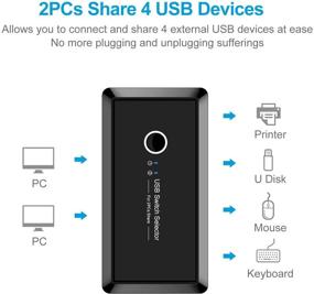 img 2 attached to 🔁 High-Speed USB 3.0 Switch: Easily Share 4 Port Peripheral Switcher Adapter Hub for Keyboard, Mouse, Printer, Scanner - One-Button Swapping, Mac/Windows/Linux Compatible