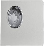 white wedding photo album with oval cover opening - holds 30-8x10 photos for a memorable ceremony logo