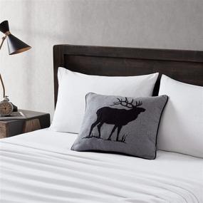 img 3 attached to Eddie Bauer Home Elk Decorative Throw Pillow - 1 Count (Pack of 1) in Charcoal Shade