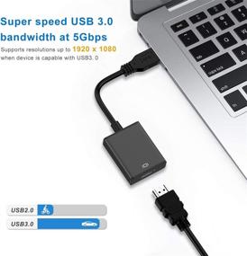 img 2 attached to USB to HDMI Converter Cable - USB 3.0/2.0 Multi-Display Video Adapter for Windows 7 8 10 PC Laptop, Desktop, Monitor, Projector, HDTV (Not Compatible with Chromebook)