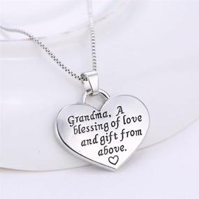 img 1 attached to MagicW Grandma Heart Pendant Necklace: A Blessing of Love and Gift from Above - Charm Necklace for Granddaughters