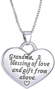 img 3 attached to MagicW Grandma Heart Pendant Necklace: A Blessing of Love and Gift from Above - Charm Necklace for Granddaughters