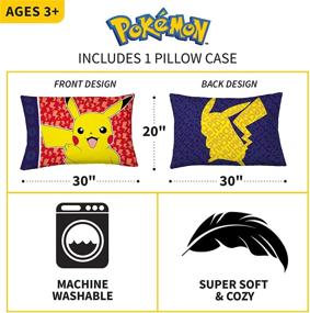 img 2 attached to Super Soft Microfiber Pokemon Pillowcase for Kids, 20 in x 30 in - Franco Kids Bedding