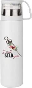 img 3 attached to 🎁 XiErSi Funny Coffee Thermos Cup - I Will Stab You - Gag Gift Ideas for Nurses Nursing Graduation Gifts Nursing Mugs for Nurses Birthday Cute 14 oz Coffee Cups for Nurse" - A Playful and Practical Nursing Gift: XiErSi Funny Coffee Thermos Cup - Nurse Humor, Graduation Gift Idea, 14 oz Cute Coffee Mug