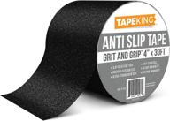 🎥 tape king 4 inch x 30 foot roll - black anti-slip tape for stairs, steps, ramps, treads - cut to fit, indoor or outdoor safety - high traction with 80 grit aluminum oxide logo