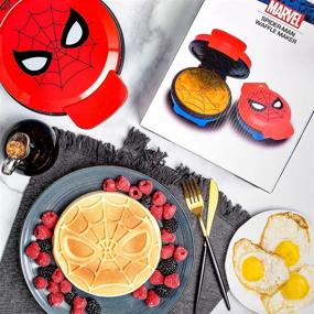 img 2 attached to 🕷️ Marvel Spider-Man Waffle Maker: Spidey's Mask on Your Waffles - Waffle Iron Deluxe!