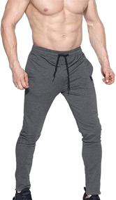 img 2 attached to 👖 BROKIG Men's Zip Joggers Pants - Casual Gym Workout Track Pants | Comfortable Slim Fit Tapered Sweatpants with Pockets