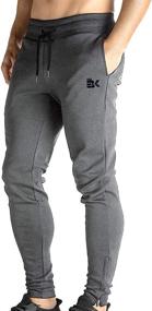 img 4 attached to 👖 BROKIG Men's Zip Joggers Pants - Casual Gym Workout Track Pants | Comfortable Slim Fit Tapered Sweatpants with Pockets