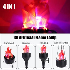 img 3 attached to 🔥 Battery Operated Fake Fire Lamp - 3D Artificial Fire Flames, 4-in-1 Campfire Realistic Effect Light - Faux Table Top Flame Bowl Hanging Flame Light for Christmas, Halloween, Stage, Club Decor