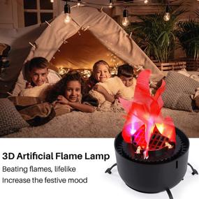 img 1 attached to 🔥 Battery Operated Fake Fire Lamp - 3D Artificial Fire Flames, 4-in-1 Campfire Realistic Effect Light - Faux Table Top Flame Bowl Hanging Flame Light for Christmas, Halloween, Stage, Club Decor