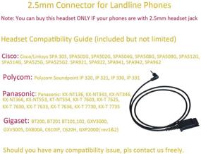 img 2 attached to Corded Telephone Headset 2.5mm - Enhanced Noise Cancelling Office Headset for Panasonic KX-TPA60 KX-TGA470, Cisco SPA 303G 525G, Gigaset, Vtech DS6151 DS6671-3, CS6114 - Perfect for Cordless Phones