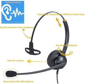 img 3 attached to Corded Telephone Headset 2.5mm - Enhanced Noise Cancelling Office Headset for Panasonic KX-TPA60 KX-TGA470, Cisco SPA 303G 525G, Gigaset, Vtech DS6151 DS6671-3, CS6114 - Perfect for Cordless Phones