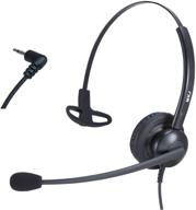 corded telephone headset 2.5mm - enhanced noise cancelling office headset for panasonic kx-tpa60 kx-tga470, cisco spa 303g 525g, gigaset, vtech ds6151 ds6671-3, cs6114 - perfect for cordless phones logo