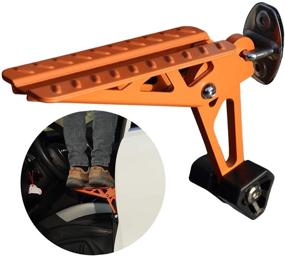 img 3 attached to 🐄 COWVIE Foldable Car Door Step Stand Pedal - Ultimate Accessory for Easy Roof Access | SUV Truck Jeep | Orange (Fits F150)