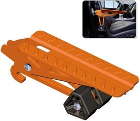 img 2 attached to 🐄 COWVIE Foldable Car Door Step Stand Pedal - Ultimate Accessory for Easy Roof Access | SUV Truck Jeep | Orange (Fits F150)