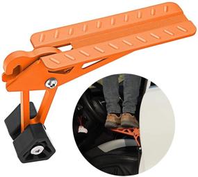 img 4 attached to 🐄 COWVIE Foldable Car Door Step Stand Pedal - Ultimate Accessory for Easy Roof Access | SUV Truck Jeep | Orange (Fits F150)